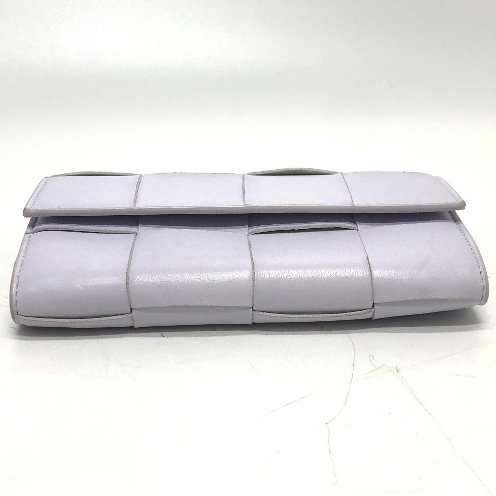 Bottegaveneta Long Wallet Purse 667433 Leather Purple Intrecciato Maxi Women