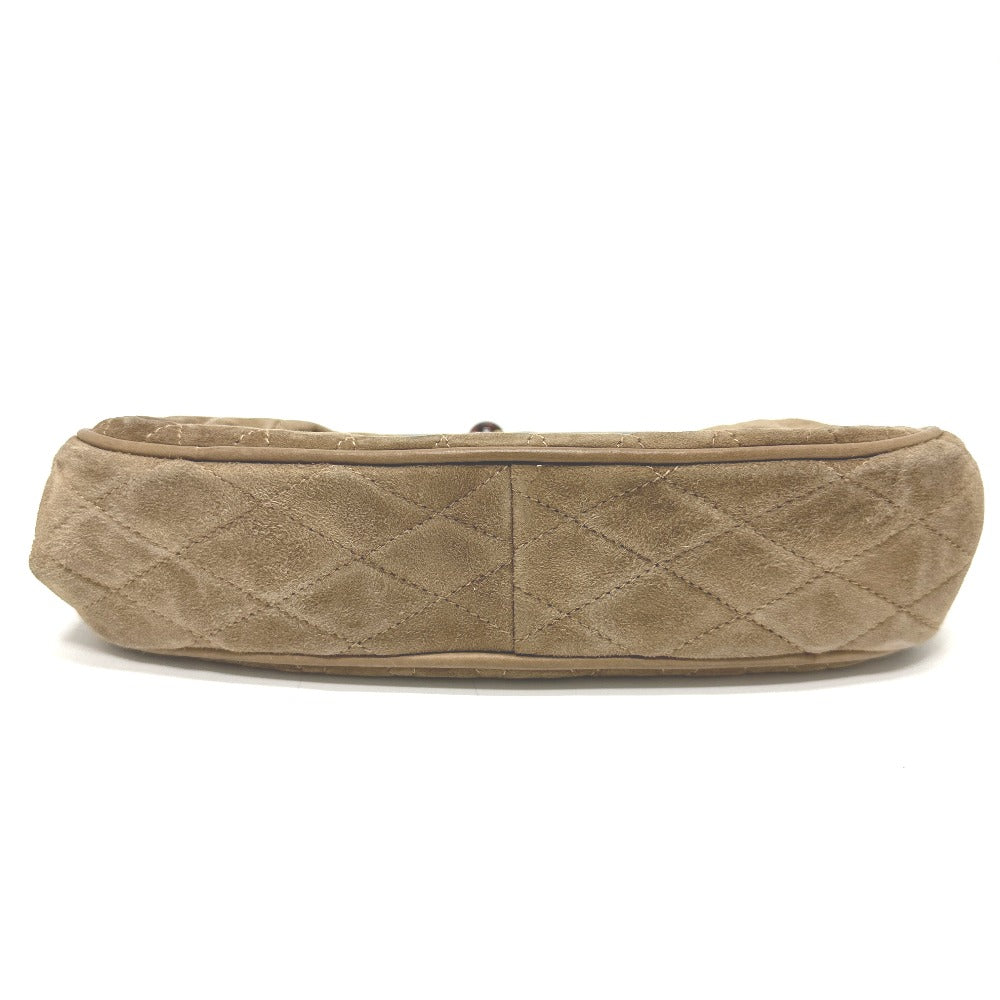 Chanel Pouch Suede Brown Cc Coco Mark Gamaguchi Women