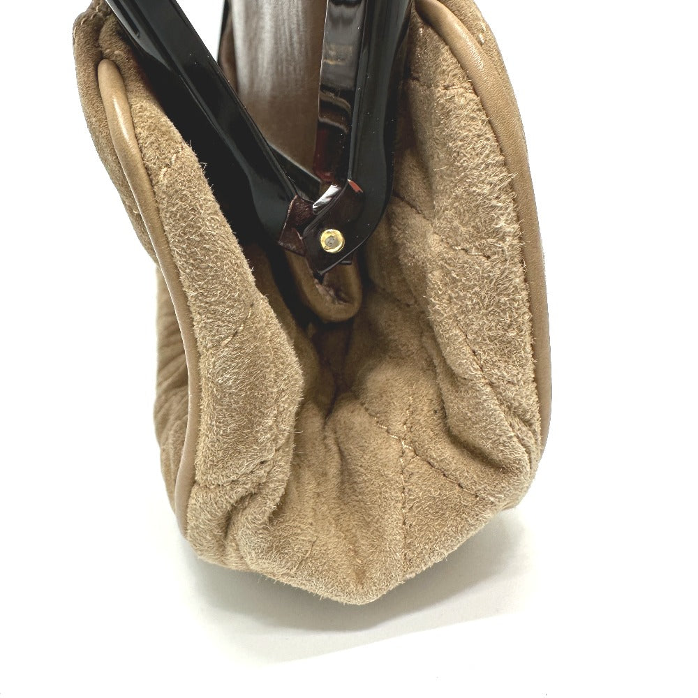 Chanel Pouch Suede Brown Cc Coco Mark Gamaguchi Women
