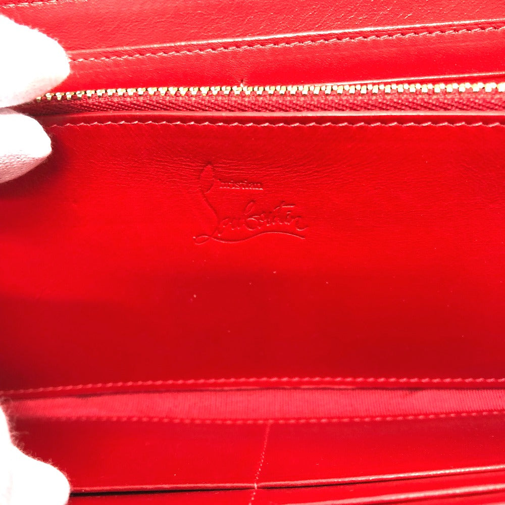 Christian Louboutin Long Wallet Purse Leather Black Panettone Spike Studs Mens