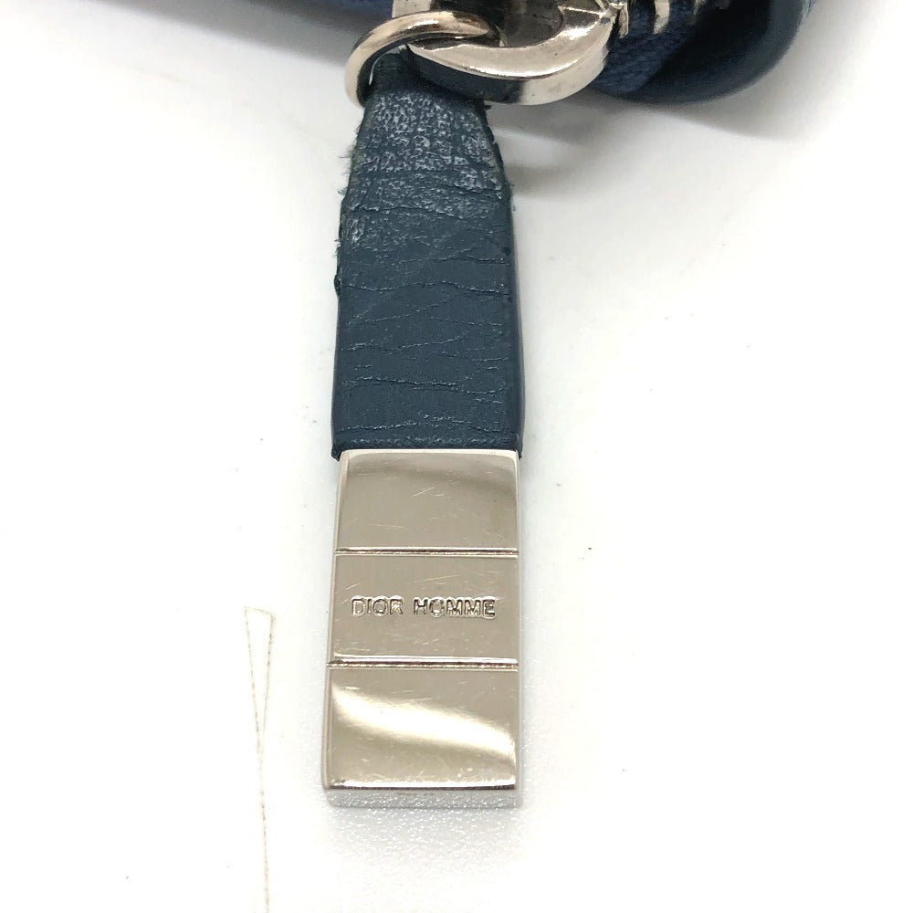 Dior Homme Long Wallet Purse Leather Navy Logo Zip Around Mens