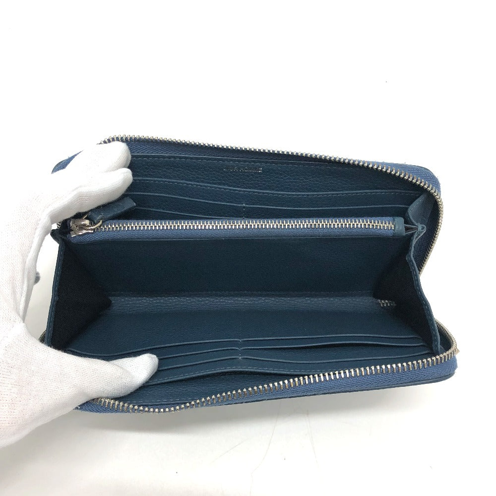 Dior Homme Long Wallet Purse Leather Navy Logo Zip Around Mens