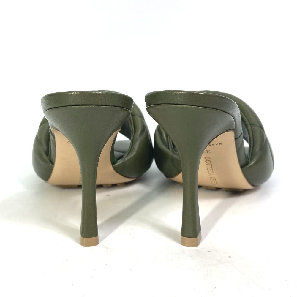 Bottegaveneta Sandals 639943 Leather Khaki Rubber Lido Mules Women 37