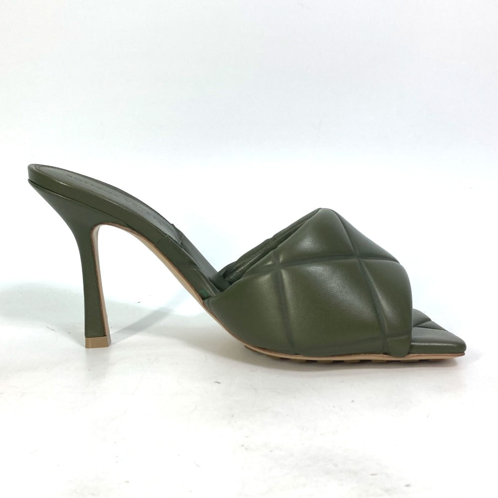 Bottegaveneta Sandals 639943 Leather Khaki Rubber Lido Mules Women 37