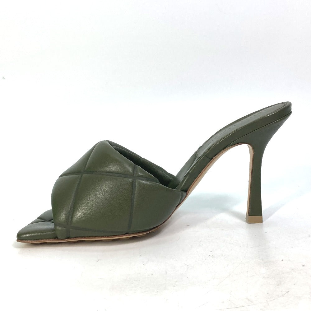 Bottegaveneta Sandals 639943 Leather Khaki Rubber Lido Mules Women 37