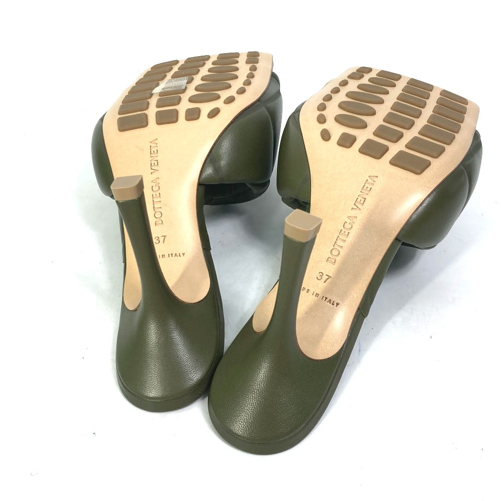 Bottegaveneta Sandals 639943 Leather Khaki Rubber Lido Mules Women 37