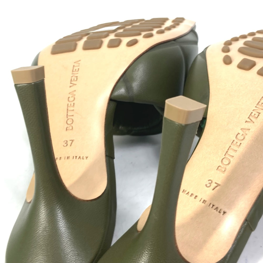 Bottegaveneta Sandals 639943 Leather Khaki Rubber Lido Mules Women 37