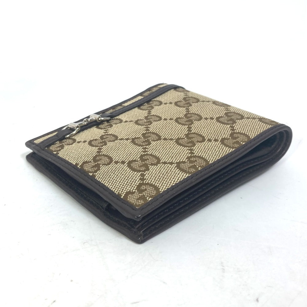 Gucci Folded Wallet 245773 Gg Canvas Beige Gg Horsebit Women
