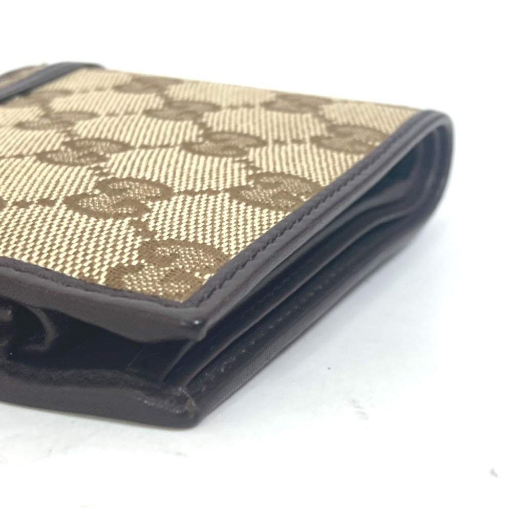 Gucci Folded Wallet 245773 Gg Canvas Beige Gg Horsebit Women