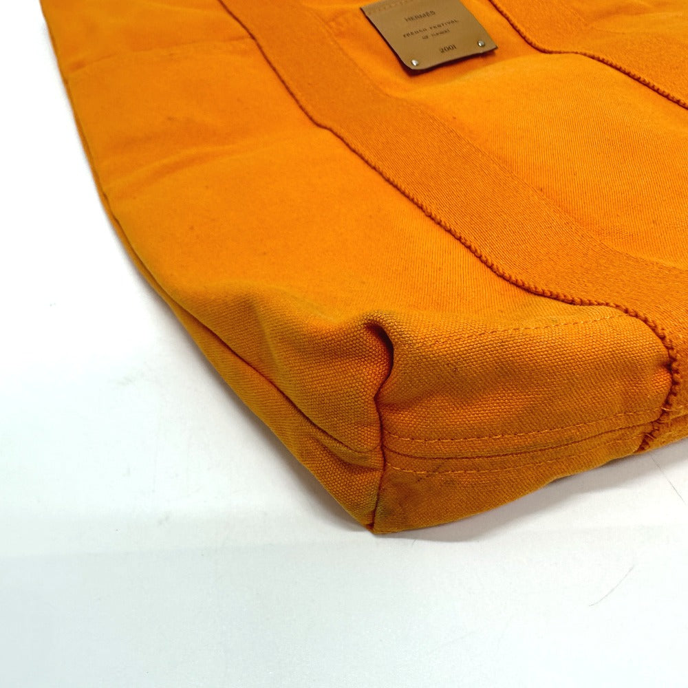 Hermes Tote Bag Canvas Orange Fool Toe Kabas Women