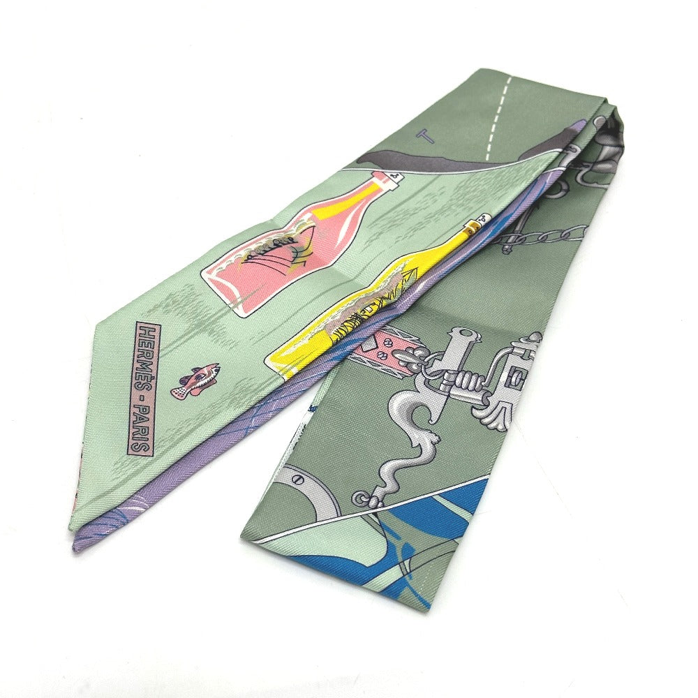 Hermes Scarf Silk Multicolor Bottle Ship Women