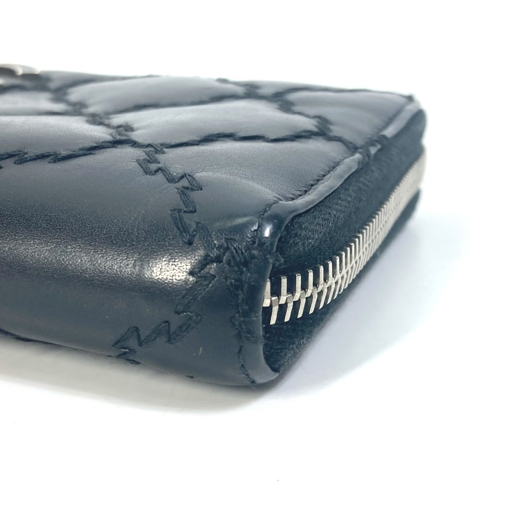 Chanel Long Wallet Purse Lambskin Black Coco Mark Cc Matrasse Quilting Women