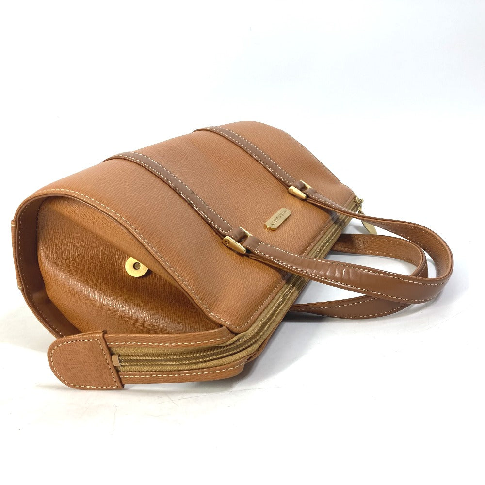 Burberry Handbag Leather Brown Logo Inner Check Women