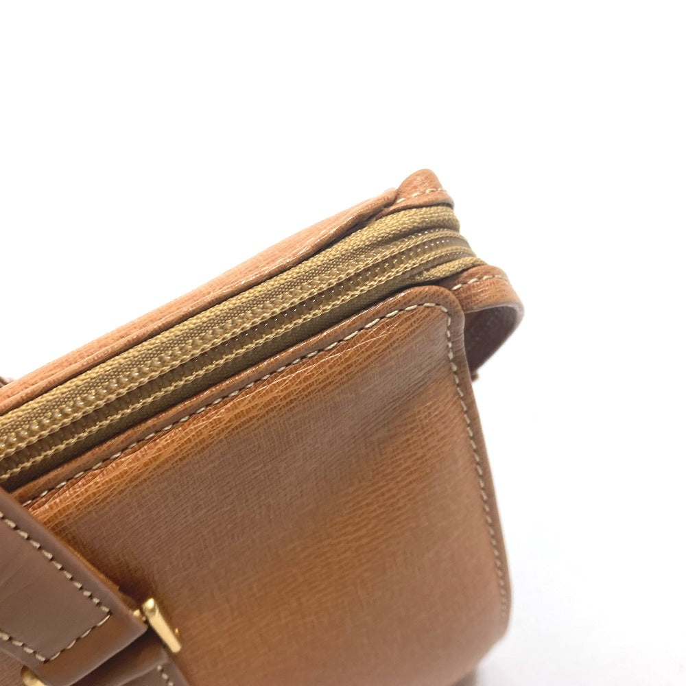 Burberry Handbag Leather Brown Logo Inner Check Women