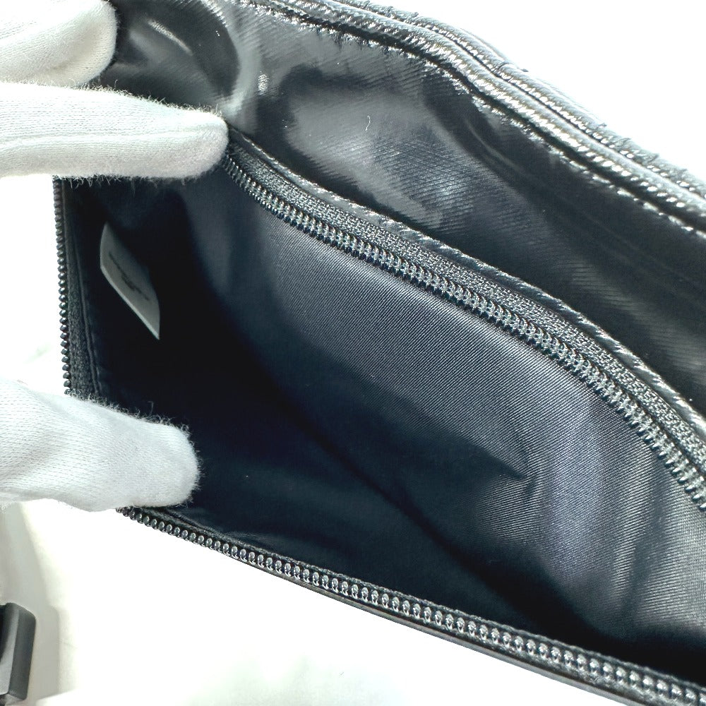 Burberry Sling Bag 8028160 Enamel Enamel Leather Black Logo Brummell Horse Ferry Hosefey Mens
