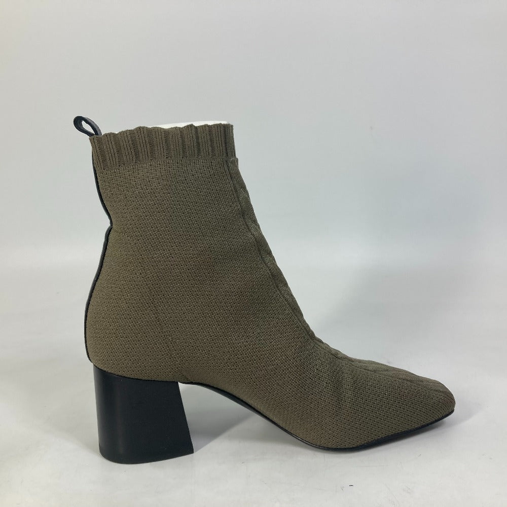 Hermes Boots Knit / Leather Khaki Short Boots Volver 60 Women 37