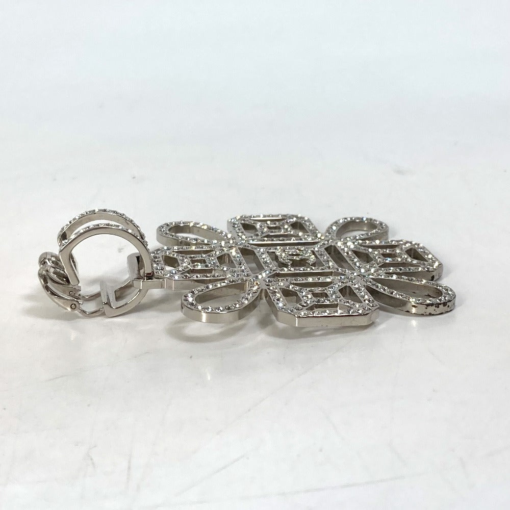 Chanel Earring Gold Plated, Rhinestone Silver Coco Mark Cc B17S Rhinestone