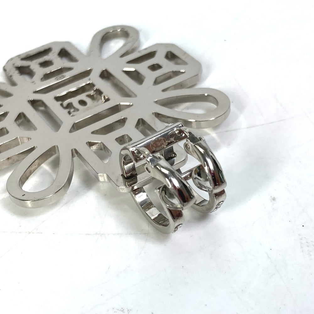 Chanel Earring Gold Plated, Rhinestone Silver Coco Mark Cc B17S Rhinestone
