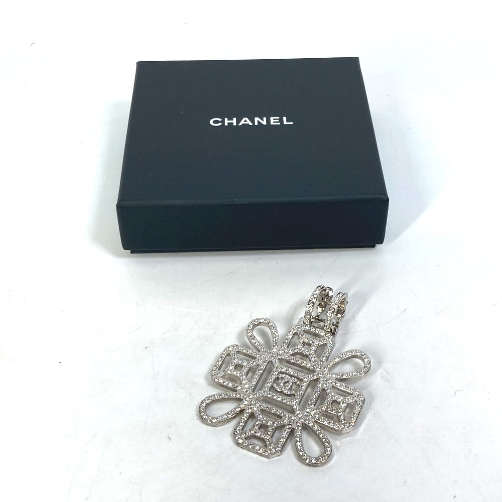 Chanel Earring Gold Plated, Rhinestone Silver Coco Mark Cc B17S Rhinestone