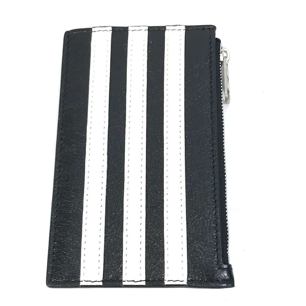 Balenciaga Coin Case 721896 Leather Black Logo Card Holder Fragment Case Mens