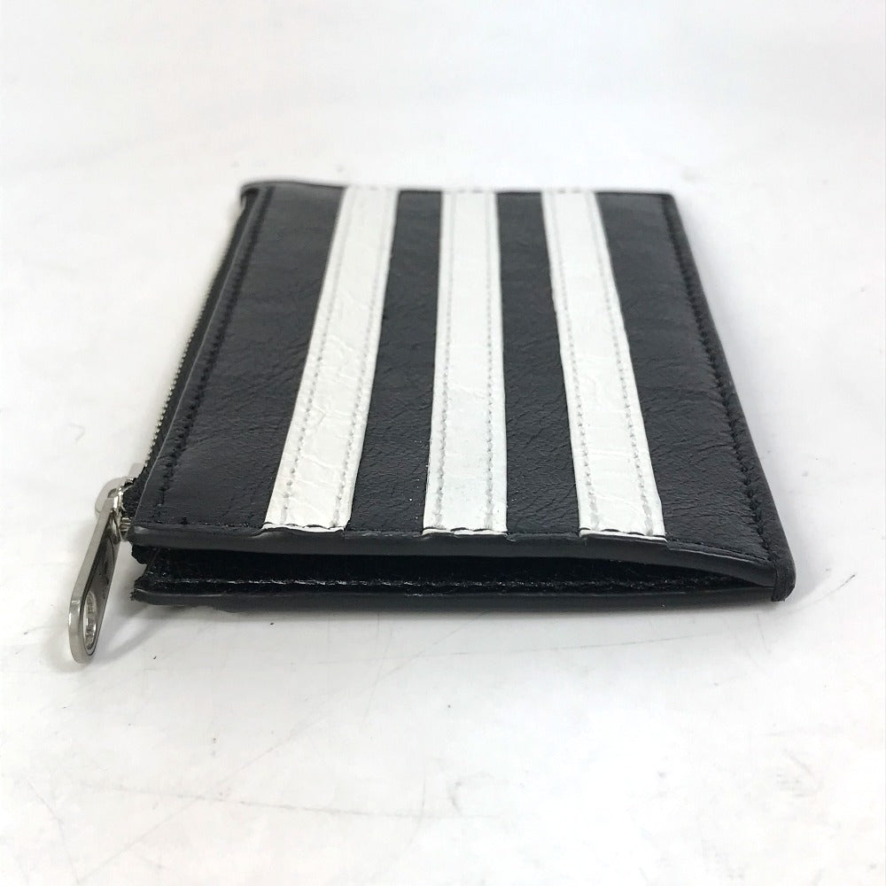 Balenciaga Coin Case 721896 Leather Black Logo Card Holder Fragment Case Mens