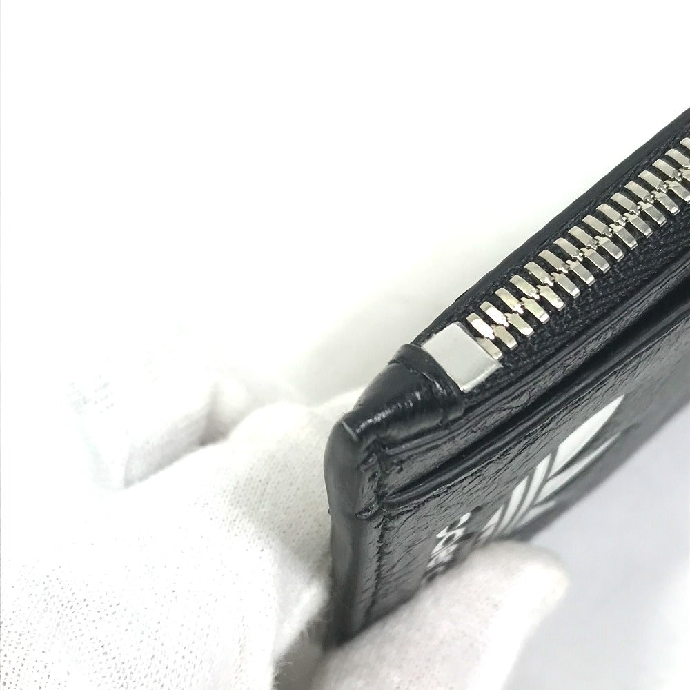 Balenciaga Coin Case 721896 Leather Black Logo Card Holder Fragment Case Mens