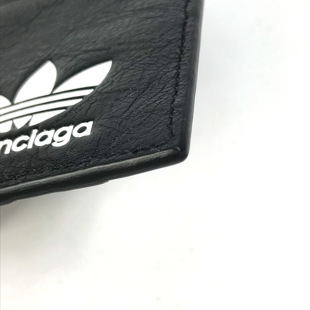 Balenciaga Coin Case 721896 Leather Black Logo Card Holder Fragment Case Mens