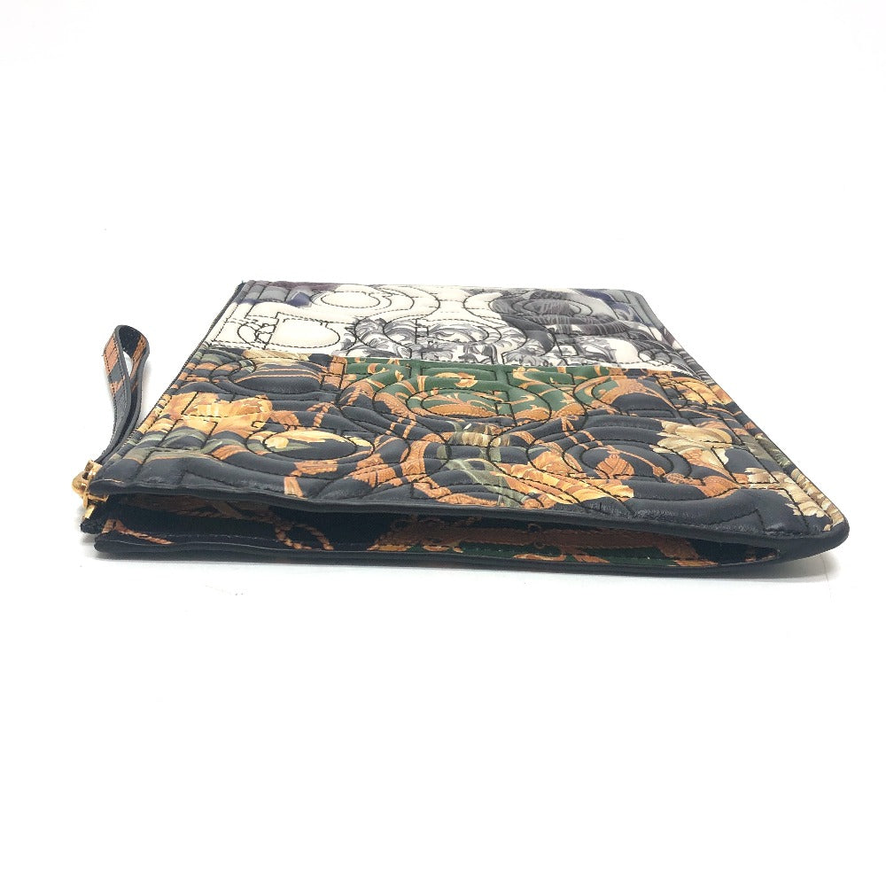 Salvatore Ferragamo Clutch Bag 22D517 Leather Multicolor Gancini Mens