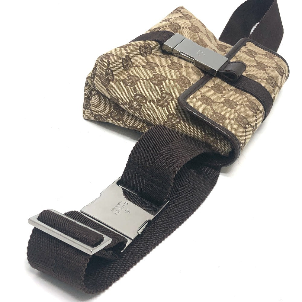Gucci Waist Bag 131236 Gg Canvas Beige X Brown Gg Sling Bag Waist Pouch Unisex(Unisex)
