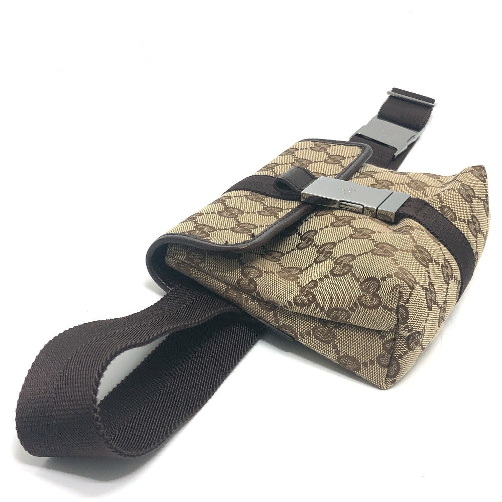 Gucci Waist Bag 131236 Gg Canvas Beige X Brown Gg Sling Bag Waist Pouch Unisex(Unisex)
