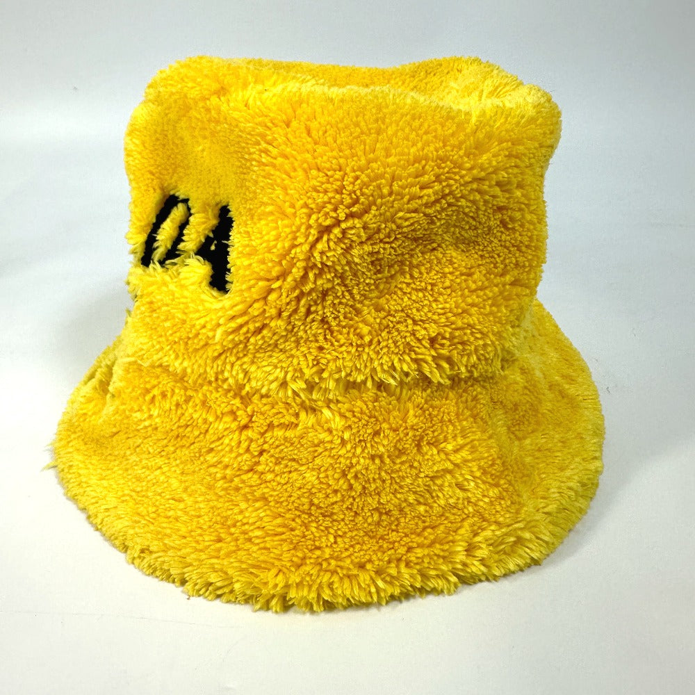 Prada Hat 1Hc137 Cotton Yellow Terry Cloth Logo Unisex(Unisex) M/58Cm