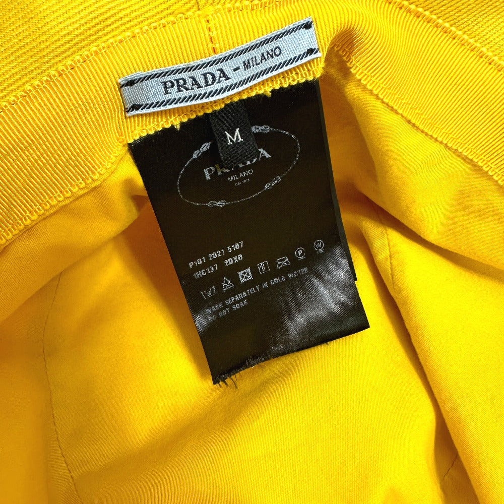 Prada Hat 1Hc137 Cotton Yellow Terry Cloth Logo Unisex(Unisex) M/58Cm