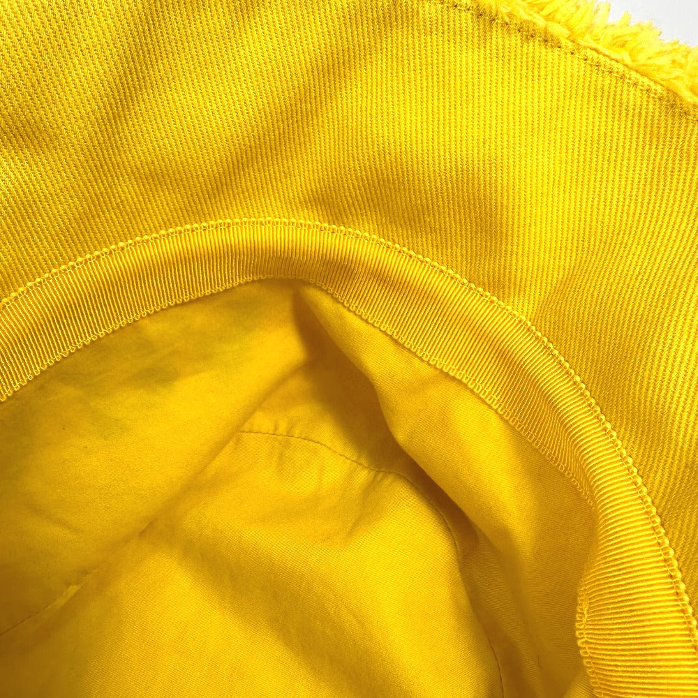 Prada Hat 1Hc137 Cotton Yellow Terry Cloth Logo Unisex(Unisex) M/58Cm
