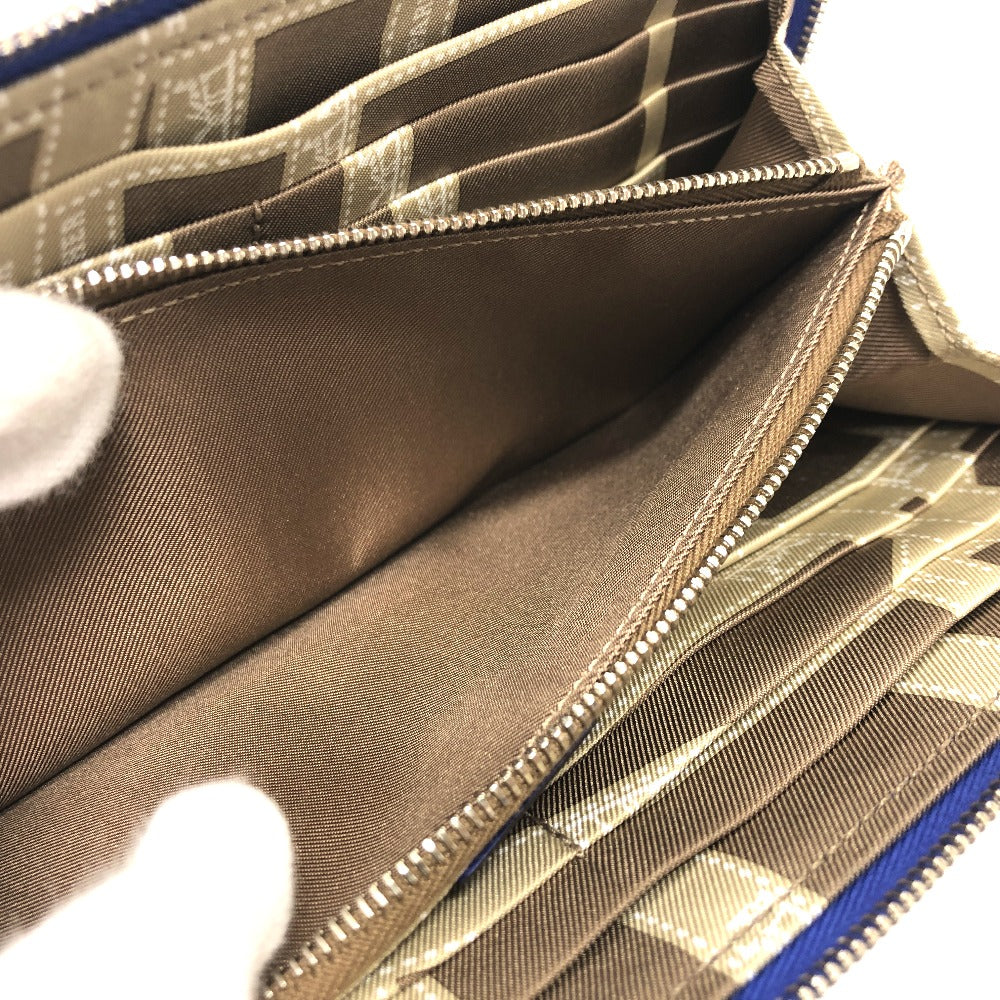 Hermes Long Wallet Purse Epsom Blue Type Azap Long Silk In Women