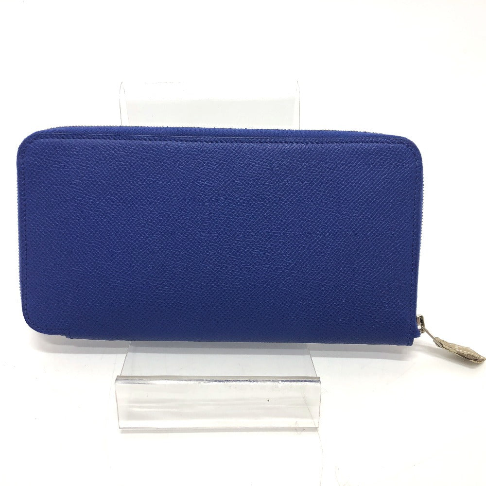 Hermes Long Wallet Purse Epsom Blue Type Azap Long Silk In Women