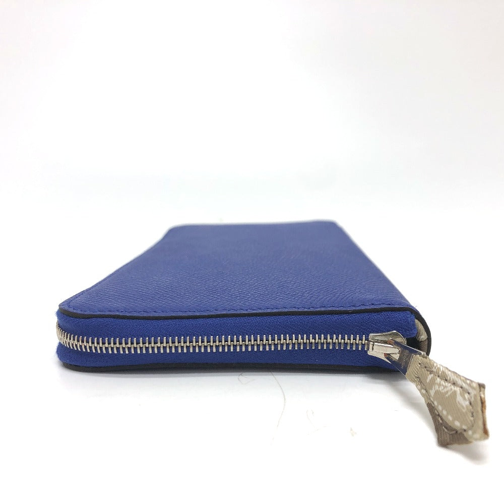 Hermes Long Wallet Purse Epsom Blue Type Azap Long Silk In Women