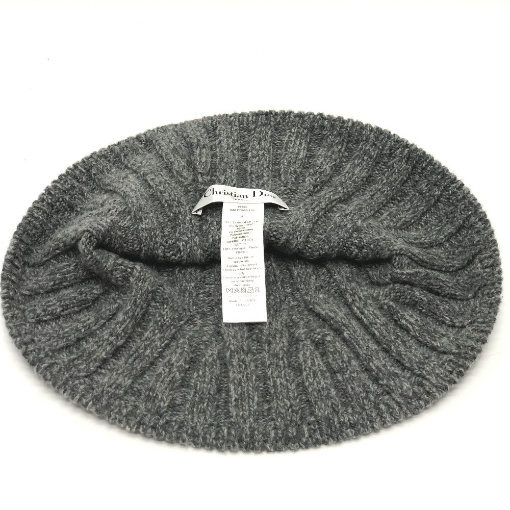 Dior Hat Wool Gray Logo Tulip Women