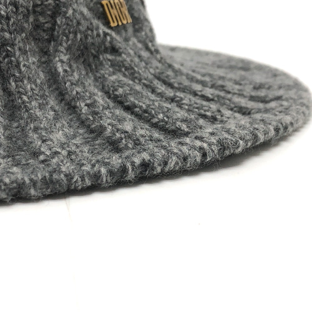Dior Hat Wool Gray Logo Tulip Women