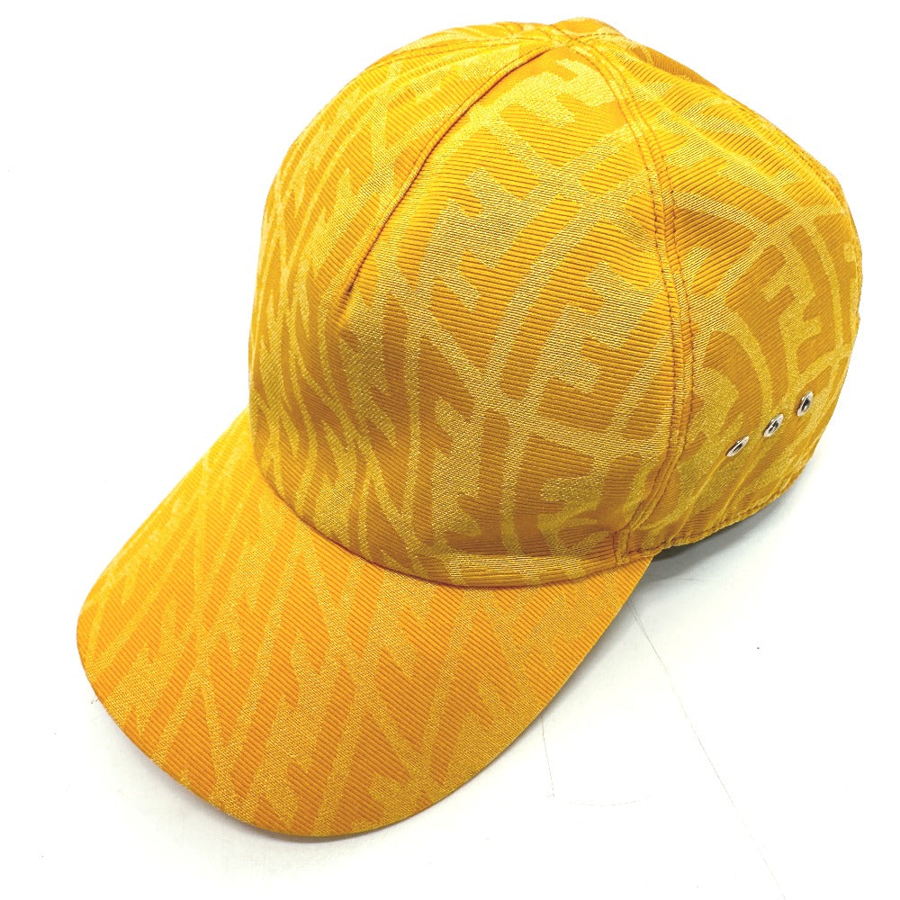 Fendi Cap Fxq768 Canvas Yellow Zucca Baseball Cap