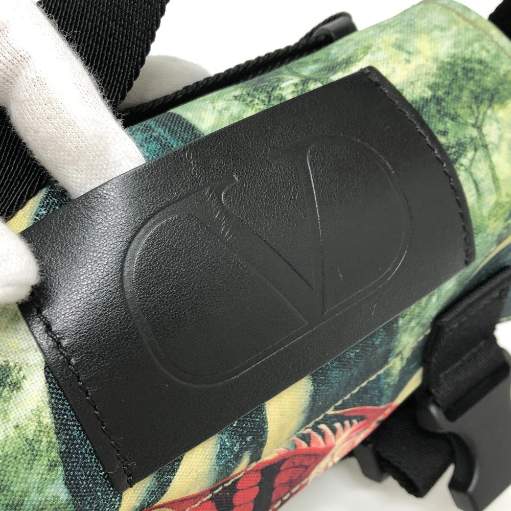 Valentino Garavani Shoulder Bag Canvas Green Dragon Motif Women