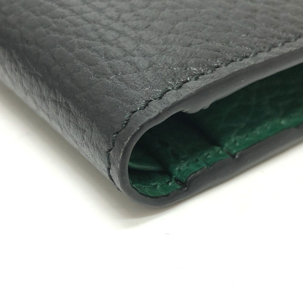 Gucci Folded Wallet 610466 Leather Black Interlocking G Mens