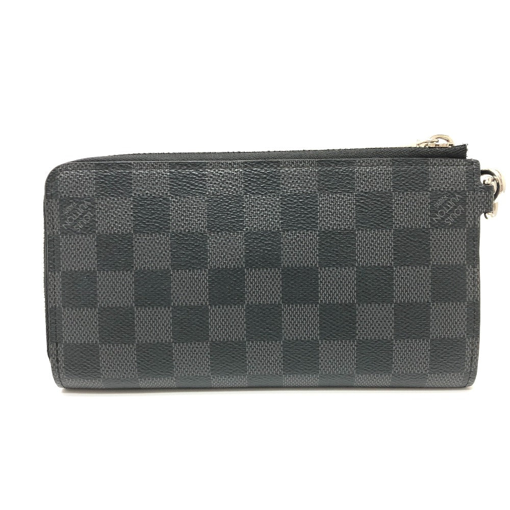 Louis Vuitton Long Wallet Purse N60379 Damier Grafitto Canvas Black Damier Grafitte Zippy Dragonne