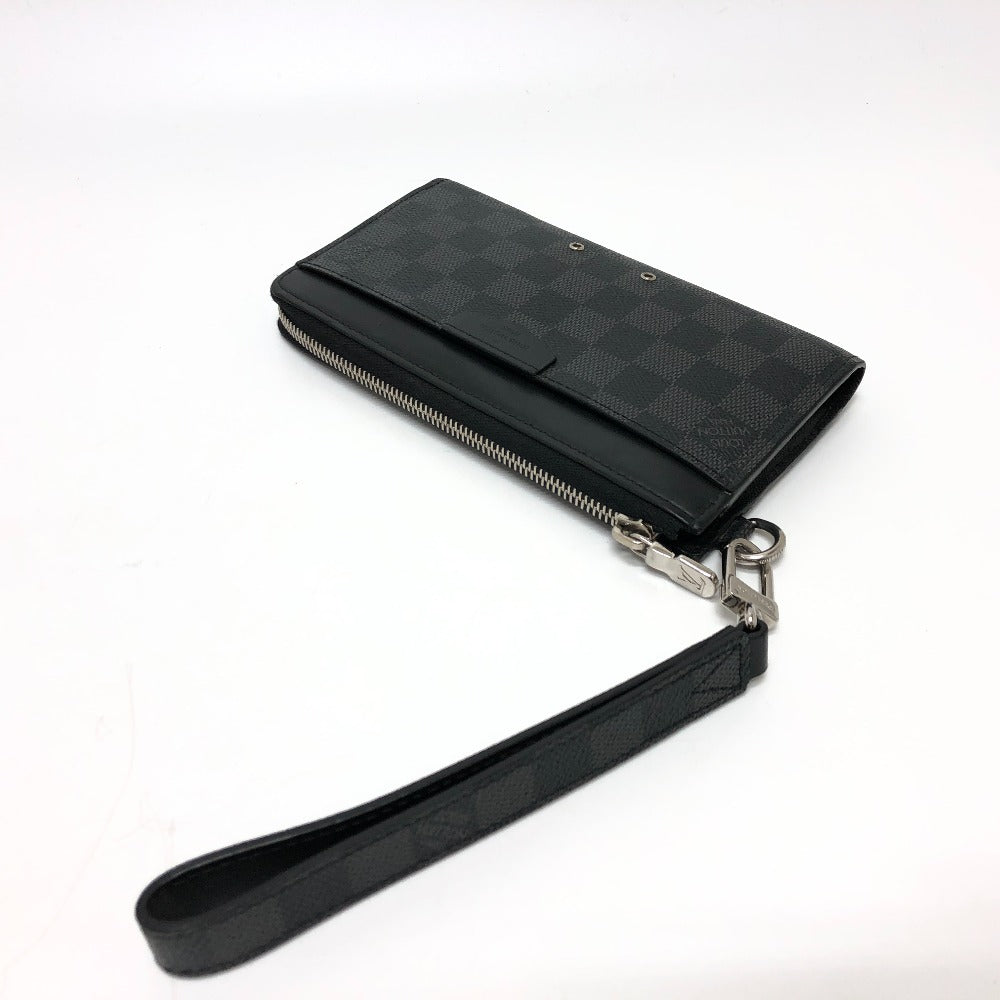 Louis Vuitton Long Wallet Purse N60379 Damier Grafitto Canvas Black Damier Grafitte Zippy Dragonne