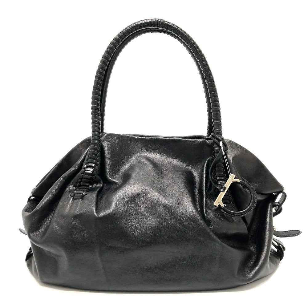 Salvatore Ferragamo Handbag Ez-21A056 Leather Black Gancini Women