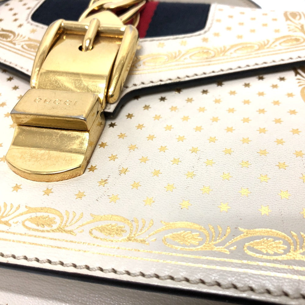 Gucci Shoulder Bag 470270 Leather White Silvi Women