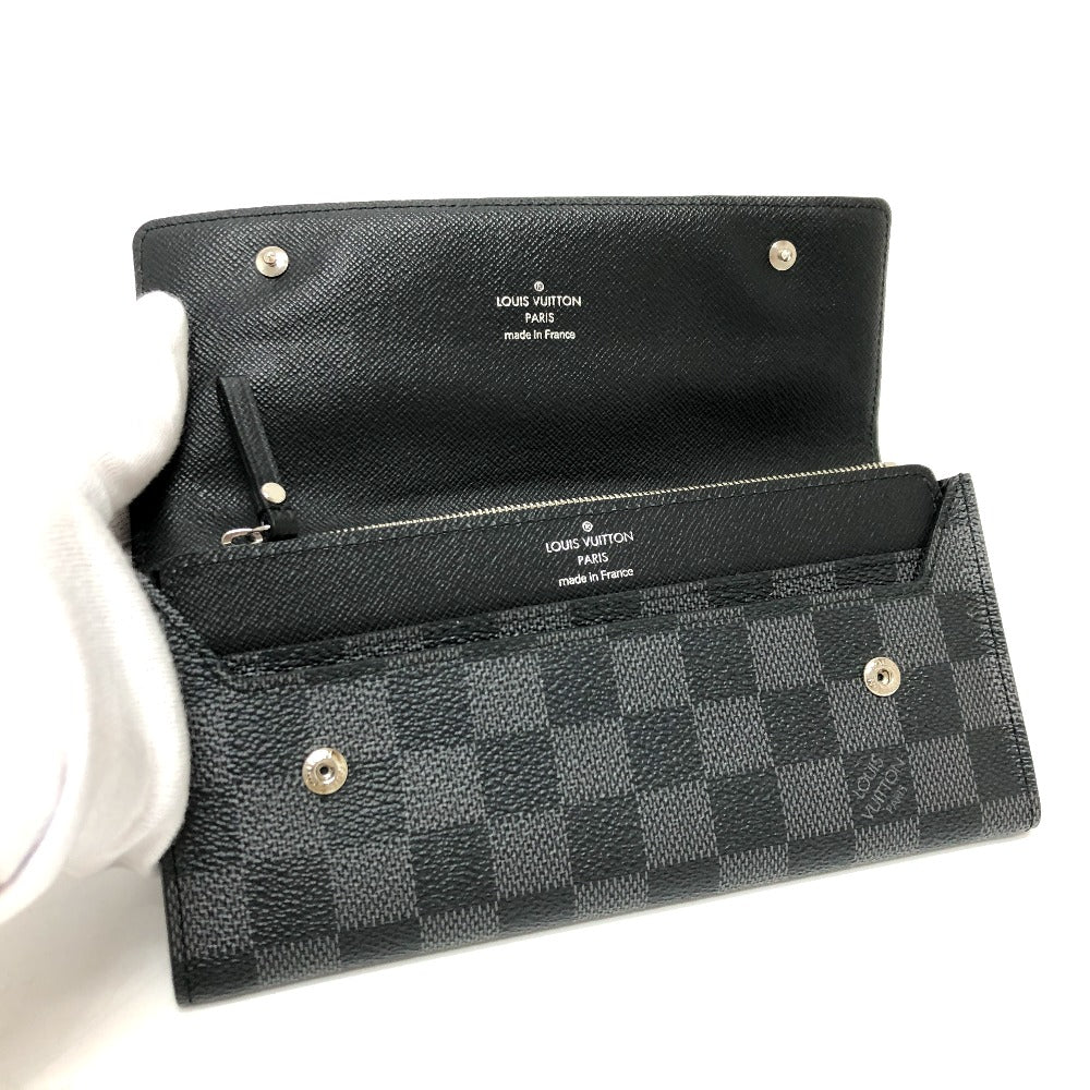 Louis Vuitton Long Wallet Purse N63084 Damier Grafitto Canvas Black Damier Grafitte Portefeuille