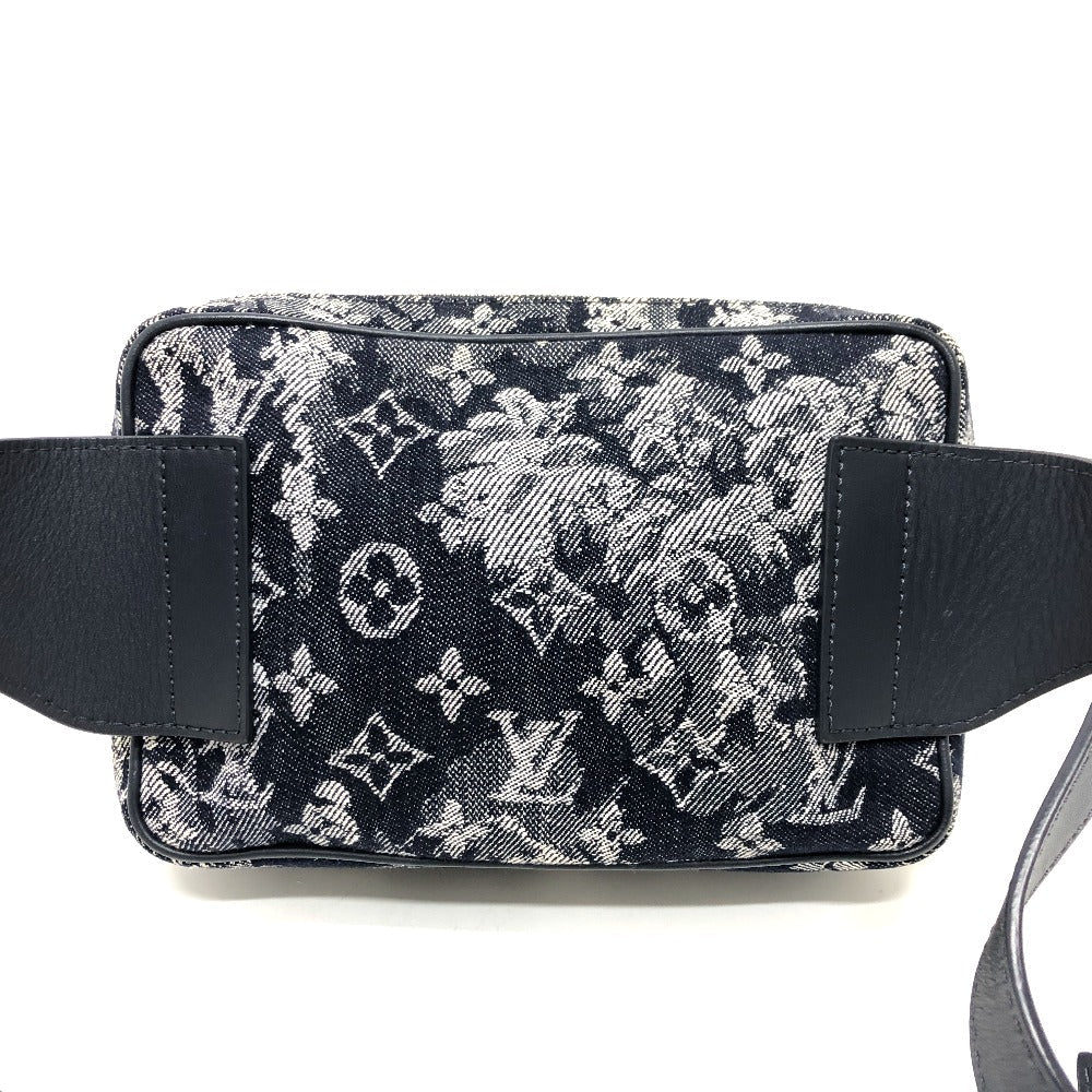 Louis Vuitton Sling Bag M57281 Canvas Navy Monogram Tapestry Bum Back Mens