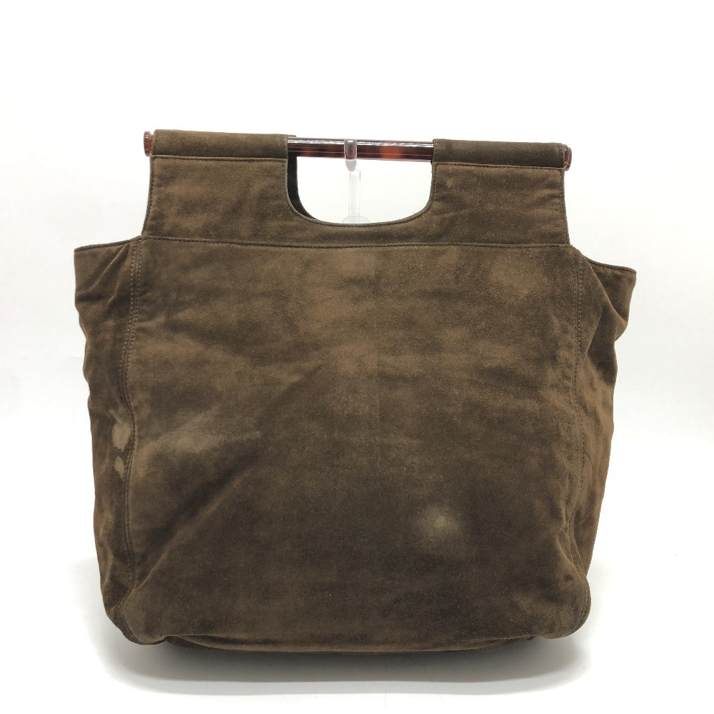 Chanel Tote Bag Suede Brown Cc Coco Mark Vintage Women
