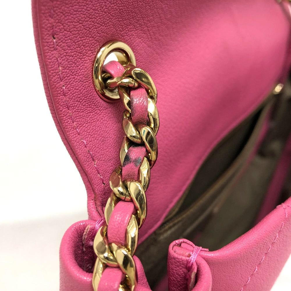 Chanel Shoulder Bag As0138 Calfskin Pink Cc Coco Mark Edge Chain Women