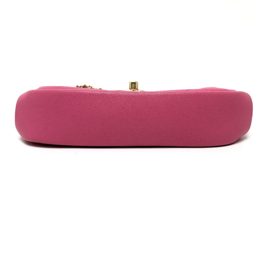 Chanel Shoulder Bag As0138 Calfskin Pink Cc Coco Mark Edge Chain Women